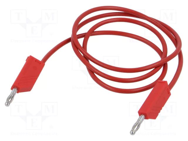 Test lead; 60VDC; 30VAC; 32A; Len: 1m; red; Cond.cross sec: 2.5mm2 HIRSCHMANN T&M MLN100/2.5RT