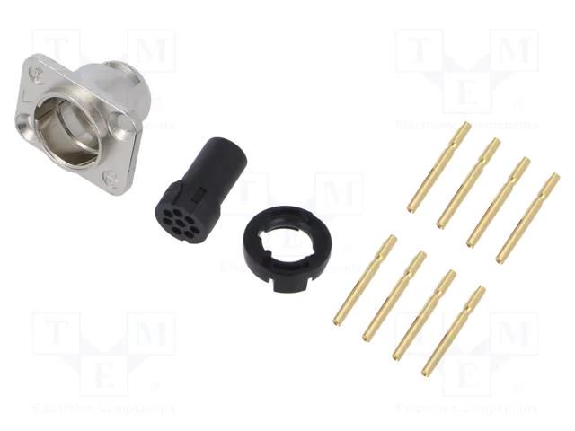 Connector: circular; socket; female; PIN: 8; gold-plated; 7.5A; 1mm2 NEUTRIK NTR-ORP8F-NI
