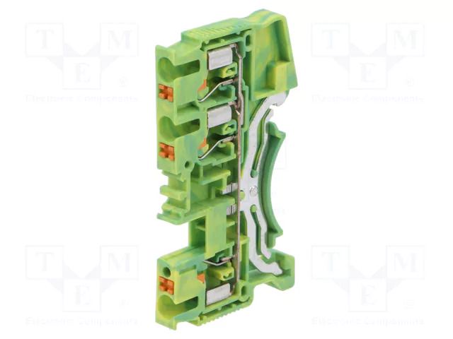 Splice terminal: rail; DS; for DIN rail mounting; spring clamp DEGSON ELECTRONICS DS2.5-TW-PE-01P-1C