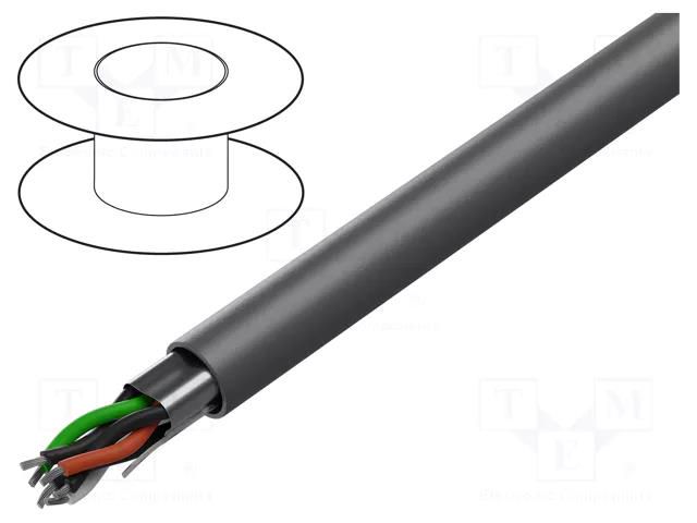 Wire; Alpha Essential C&C; 4x2x24AWG; shielded,Al-PET foil; PVC ALPHA WIRE 6318-SL001