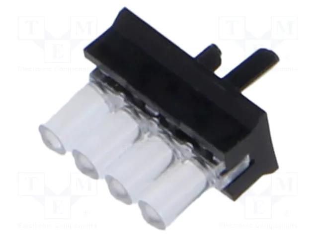 Fiber for LED; Ø2mm; L: 7.7mm; No.of mod: 4; round; Front: convex MENTOR 1296.4004
