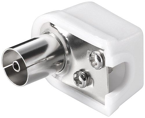 Coaxial Right-Angle Coupling with Screw Fixing, slim - plastic adapter socket 11503