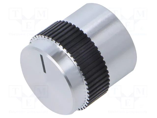 Knob; with pointer; aluminium; Øshaft: 6mm; Ø15x15mm; grey-black MENTOR G5615.6614
