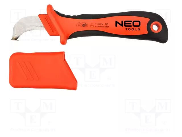 Knife; for electricians; semicircular,with guide shoe; 1kVAC NEO TOOLS NEO-01-551