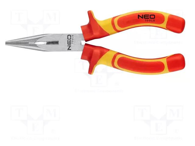 Pliers; insulated,straight,half-rounded nose,universal; 180mm NEO TOOLS NEO-01-224