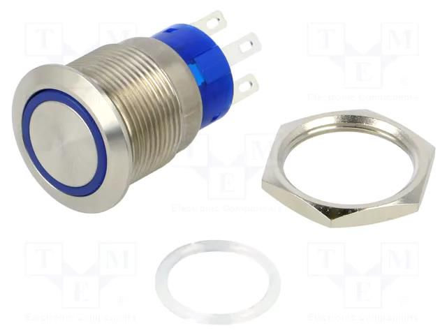 Switch: vandal resistant; Pos: 2; DPST; 3A/250VAC; IP67; OFF-(ON) TE Connectivity 5-2213767-7