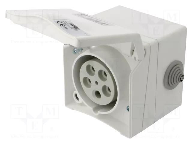 Connector: AC supply 3-phase; socket; female; 16A; 415VAC; Design PCE 865-6V