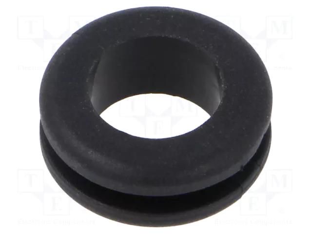 Grommet; Ømount.hole: 12mm; Øhole: 10mm; black; -40÷135°C; UL94HB ESSENTRA ESS-10118146