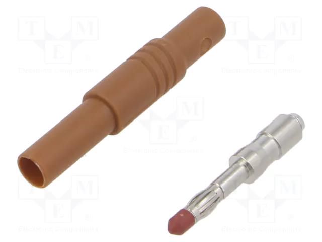 Connector: 4mm banana; plug; 24A; 1kVDC; brown; insulated; 3mΩ HIRSCHMANN T&M LASSGBR