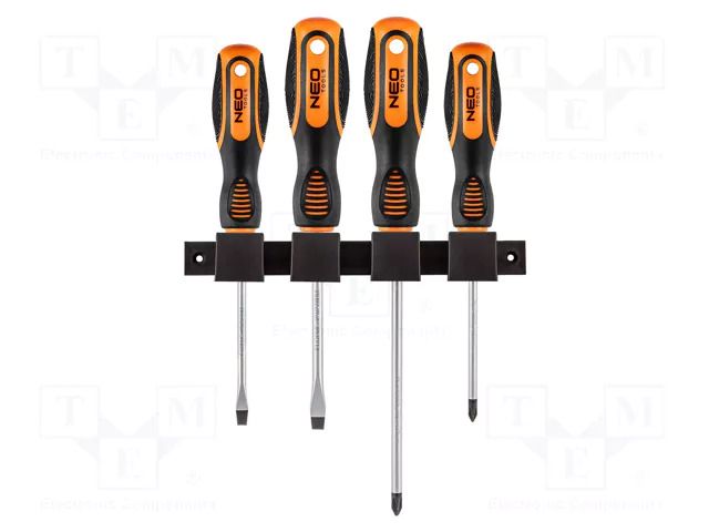 Kit: screwdrivers; Phillips,slot; PH1,PH2,SL 5.5,SL 6.5; 4pcs. NEO TOOLS NEO-04-191