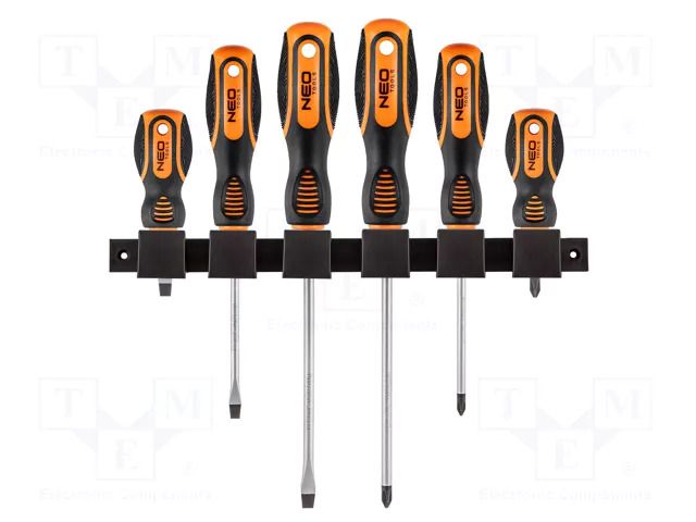 Kit: screwdrivers; Phillips,slot; PH1,PH2,SL 5.5,SL 6.5; 6pcs. NEO TOOLS NEO-04-193