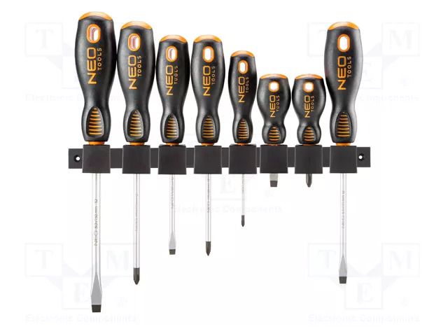 Kit: screwdrivers; Phillips,slot; PH0,PH1,PH2,SL 6,SL 6.5,SL 8 NEO TOOLS NEO-04-207