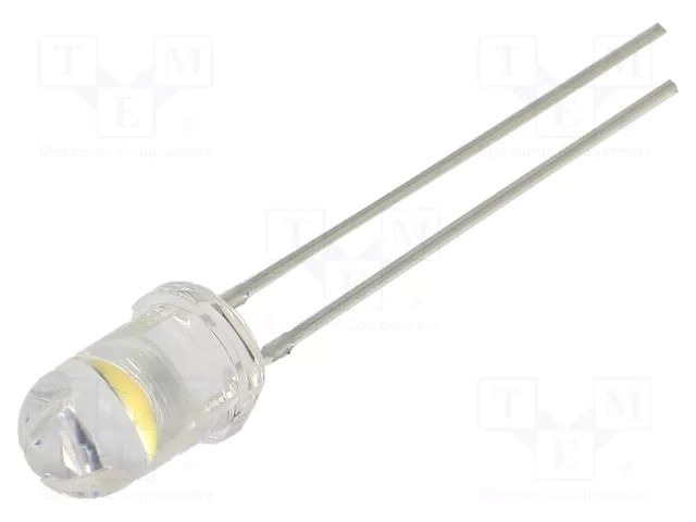 LED; white warm; 5mm; 60°; Front: convex; 11.5÷12VDC; No.of term: 2 OPTOSUPPLY OSM5CV5B61A