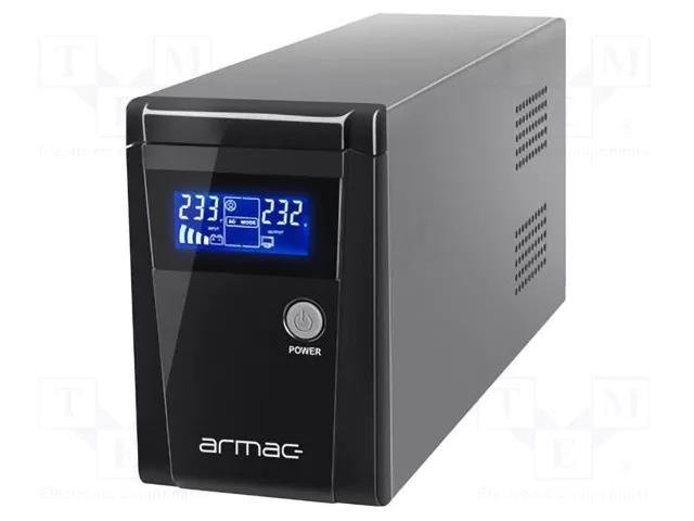 Power supply: UPS; 390W; 650VA; 195÷255V; 305x85x141mm; 7Ah; 6h ARMAC O/650E/LCD