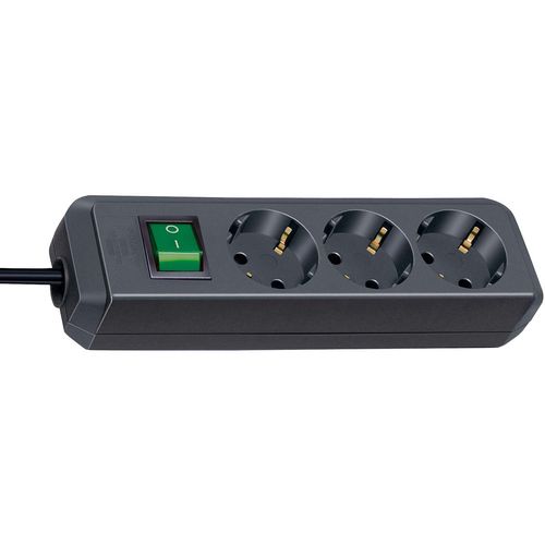 3-way grounded power strip Black TYPE F 1152300015