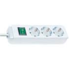 Eco-Line 3-way power strip (Socket block with higher contact protection, Switch, 1.50 m Cable) White TYPE F 1152320015 4007123249343