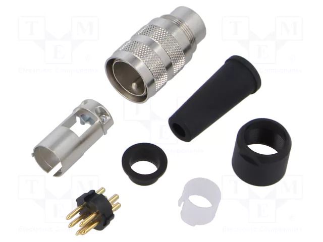 Connector: M16; plug; male; PIN: 5; 6A; 150V; 581; soldering; straight BINDER 99-2013-29-05