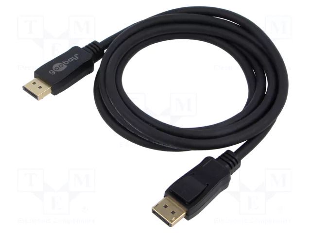 Cable; DisplayPort plug,both sides; PVC; Len: 3m; black; Core: Cu Goobay GOOBAY-74749