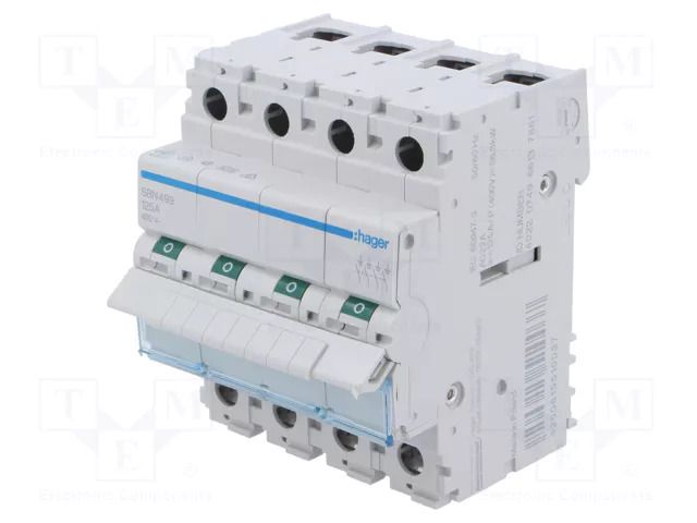 Switch-disconnector; Poles: 4; for DIN rail mounting; 125A; IP20 HAGER SBN499