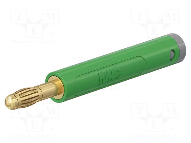 Connector: 4mm banana; plug; 32A; 30VAC; 60VDC; green; 2.5mm2 STÄUBLI AL-4A-39-25