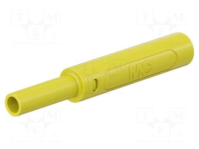 Connector: 4mm banana; socket; 32A; 1kV; L: 65mm; yellow; screw STÄUBLI SBM-4N-46-24