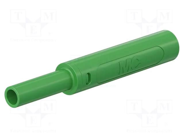 Connector: 4mm banana; socket; 32A; 1kV; L: 65mm; green; screw STÄUBLI SBM-4N-46-25