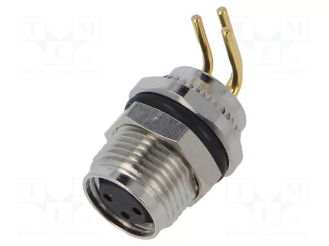 Connector: M8; socket; female; 48V; 4A; PIN: 3; IP67; angled; THT LUTRONIC 0822-03-T8CP