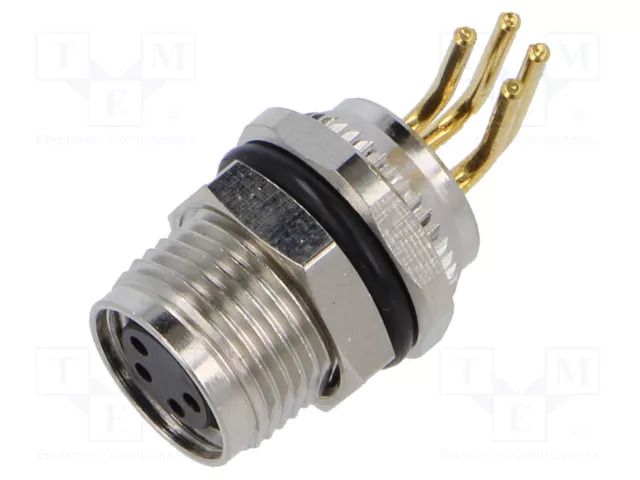 Connector: M8; socket; female; 48V; 4A; PIN: 4; IP67; angled; THT LUTRONIC 0822-04-T8CP
