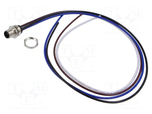 Connector: M12; socket; male; 16A; 63V; PIN: 4; IP67; straight; cables LUTRONIC 1230-04L-T16CW-05M