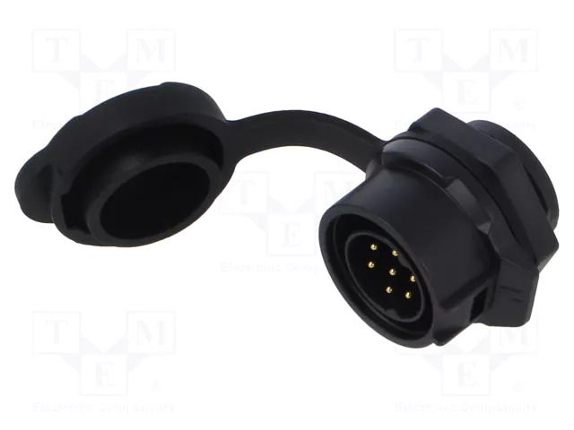 Connector: circular; socket; male; 02; 5A; 250V; PIN: 7; IP67; plastic LUTRONIC 2430-07-T18-CB-100