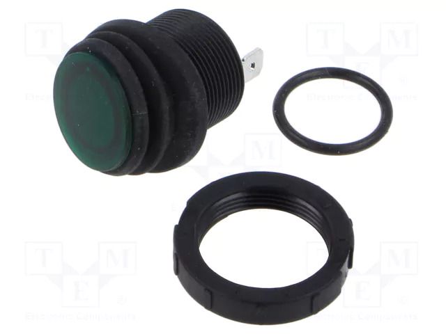 ROCKER; SPST; Pos: 2; ON-OFF; 16A/250VAC; green; neon lamp; 200÷250V CANAL ELECTRONIC MR2110R2NGBGQ2ERC