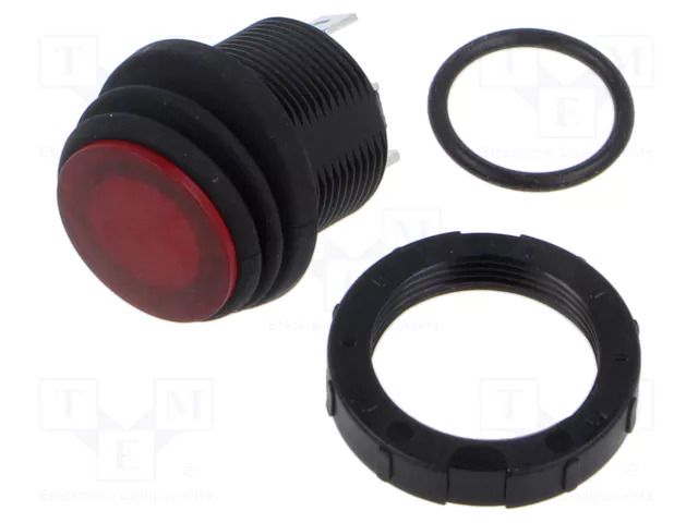 ROCKER; SPST; Pos: 2; ON-OFF; 16A/250VAC; red; neon lamp; 200÷250V CANAL ELECTRONIC MR2110R2NGBRQ2ERC