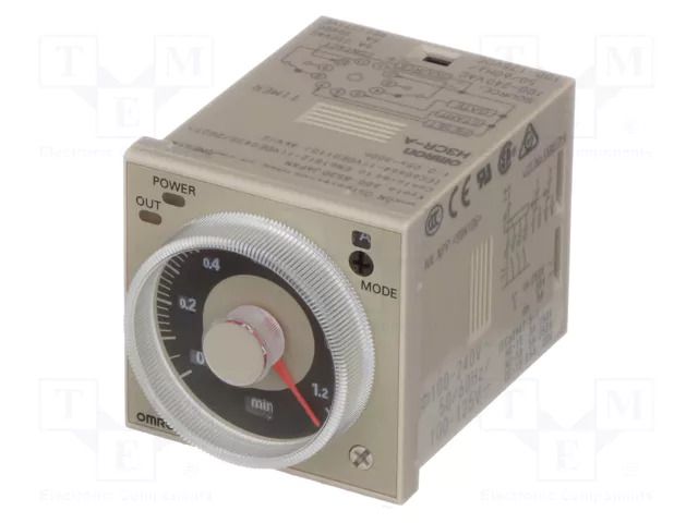0,05s÷300h; DPDT; 24÷48VAC; 12÷48VDC; H3CR-A; on panel,socket OMRON H3CR-AP-24