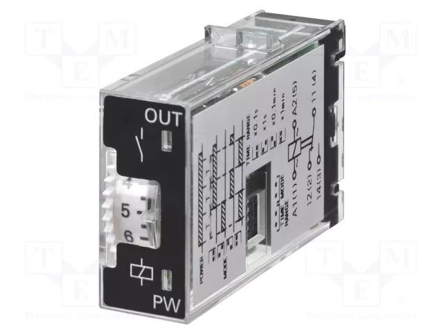 Timer; 0,1s÷10min; SPDT; 250VAC/3A; Usup: 24VAC; H3RN; socket; PIN: 5 OMRON H3RN-1-B-24VAC