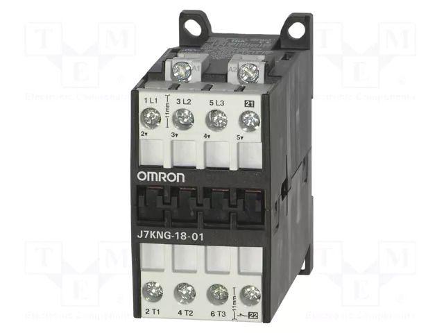 Contactor: 3-pole; NO x3; Auxiliary contacts: NC; 110VDC; 18A; J7KN OMRON J7KNG-18-01-110D