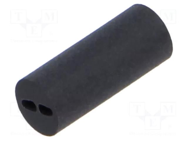 Spacer sleeve; LED; Øout: 3.9mm; ØLED: 3mm; L: 10mm; black; PVC BIVAR ELM5-10MM