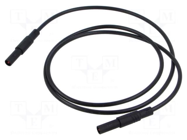 Test lead; 16A; banana plug 4mm,both sides; insulated; Len: 1m HIRSCHMANN T&M MLSGG100/1SW