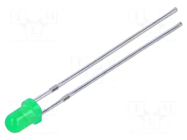 LED; green; 3mm; 70÷200mcd; 50°; 1.8÷2.6VDC; No.of term: 2; -40÷85°C BRIGHTEK (EUROPE) N0G30L85