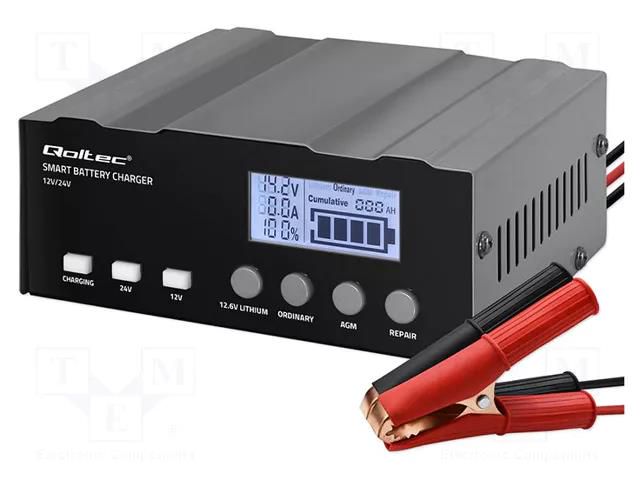 Charger: for rechargeable batteries; 12A; Out: crocodile clip QOLTEC QOLTEC-52491