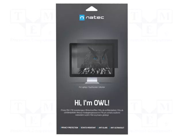 GDPR privacy filter; natural (transparent); 23.8"; 528x297mm NATEC NFP-1477