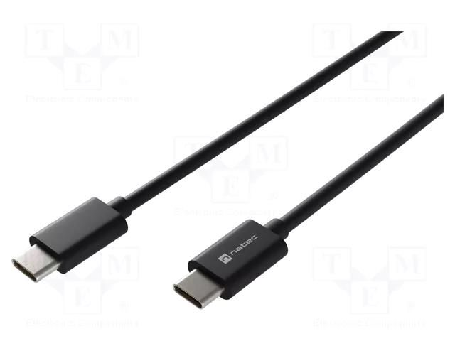 Cable; USB 2.0; USB C plug,both sides; 2m; black; Core: Cu,tinned NATEC NKA-2147