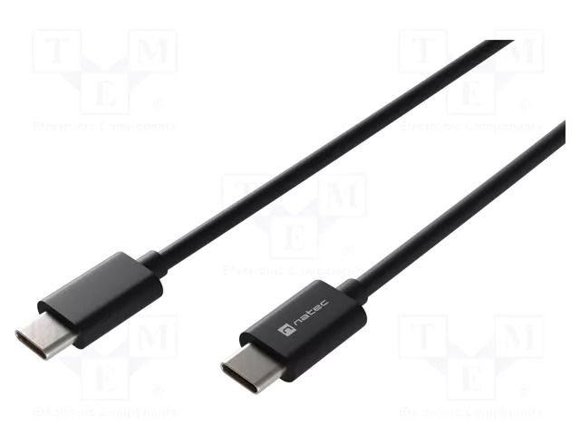 Cable; USB 2.0; USB C plug,both sides; 2m; black; Cu,tinned; 100W NATEC NKA-2147