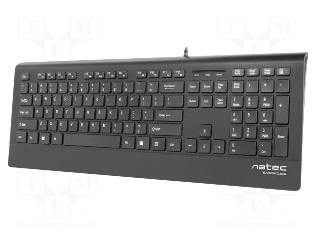 Keyboard; black; USB A; wired,slim,US layout; Len: 1.8m NATEC NKL-0876