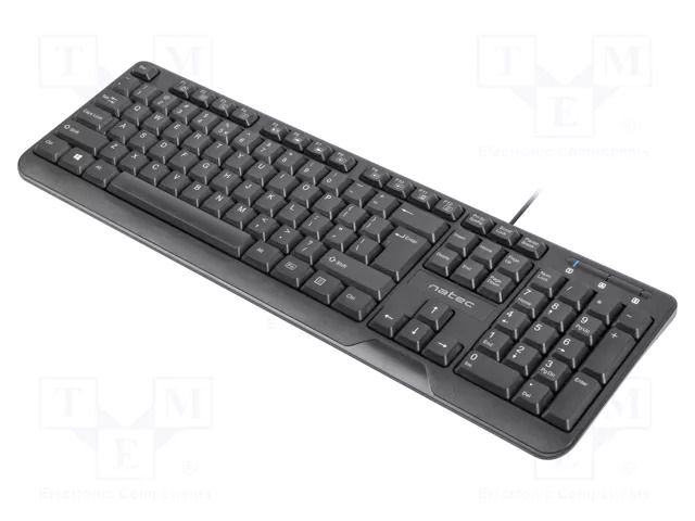 Keyboard; black; USB A; wired,slim,US layout; Len: 1.8m NATEC NKL-0967