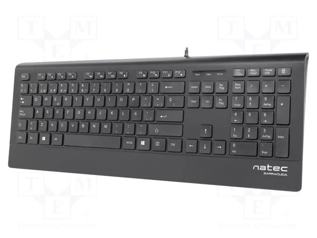 Keyboard; black; USB A; ES layout,wired,slim; PnP; Len: 1.8m NATEC NKL-1717