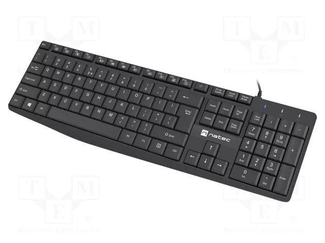 Keyboard; black; USB A; wired,slim,US layout; Len: 1.8m NATEC NKL-1950
