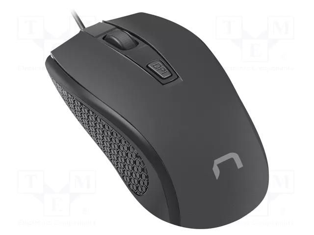 Mouse; black; USB A; optical,wired; 1.8m; No.of butt: 3 NATEC NMY-1798