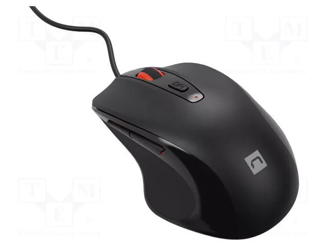 Mouse; black; USB A; optical,wired; 1.8m; No.of butt: 6 NATEC NMY-2047
