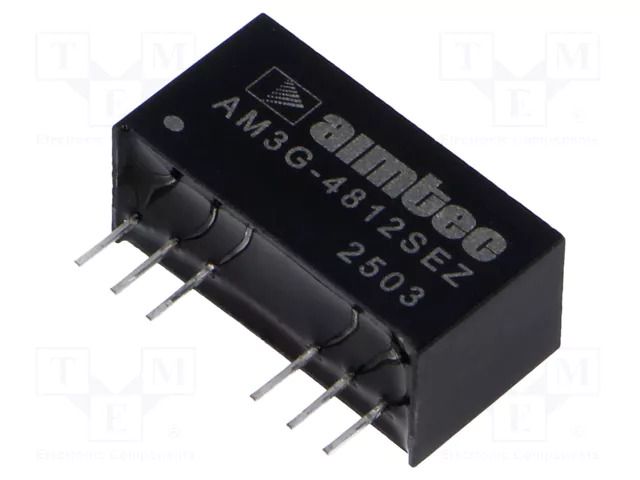 Converter: DC/DC; 3W; Uin: 36÷72VDC; Uout: 12VDC; Iout: 250mA; SIP8 AIMTEC AM3G-4812SEZ