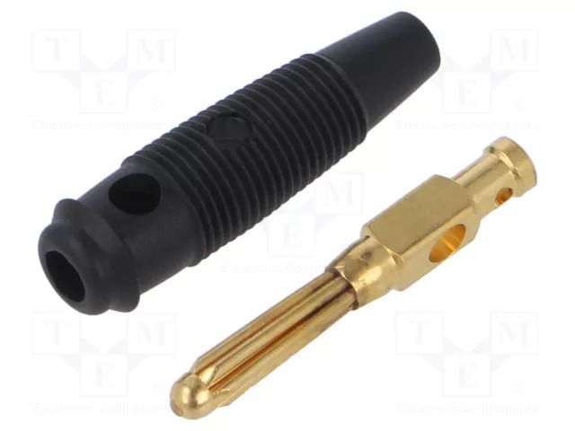 Connector: 4mm banana; plug; 30A; 30VAC; 60VDC; black; 60mm HIRSCHMANN T&M BUELA30KAUSW